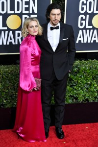 Joanne Tucker and Adam Driver in Burberry, Golden Globes 2020