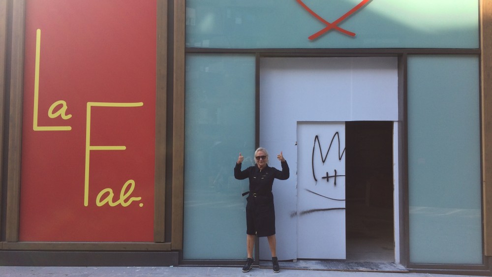 Agnès Troublé outside of her forthcoming art museum, La Fab.
