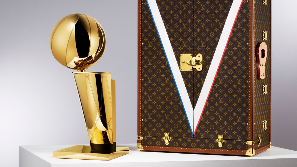 The Louis Vuitton travel case for the NBA's Larry O'Brien Trophy.