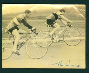 Paul was aged 17 and had dreams of becoming a professional cyclist, the photo was taken during a race in PaulÕs home town of Nottingham in 1963.Ê