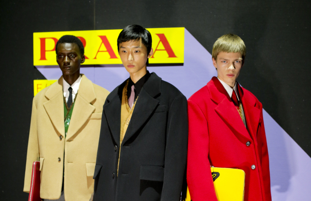 Backstage at Prada Men's Fall 2020