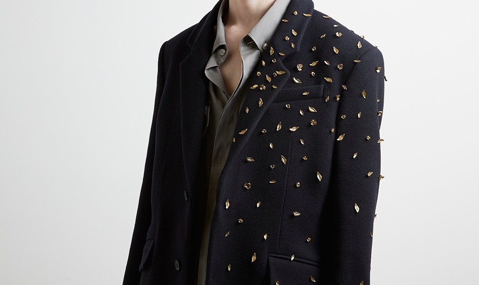 A fall 2020 look by Federico Curradi for Rochas Homme.