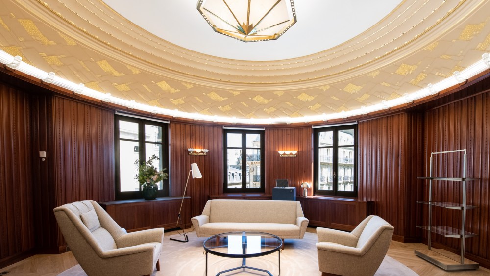 A private reception room at Le Bon Marché in Paris.