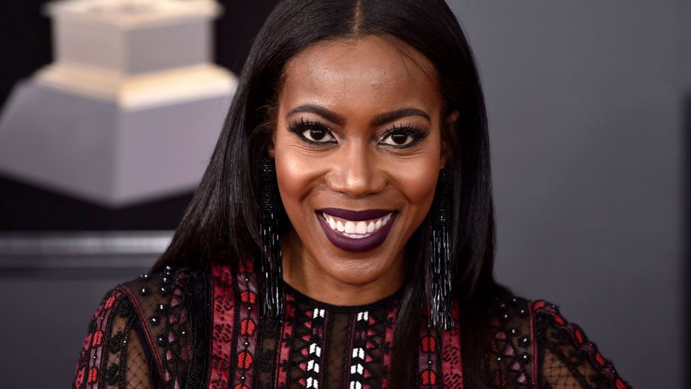 Tiffany Reid arrives at the 60th annual Grammy Awards at Madison Square Garden, in New York60th Annual Grammy Awards - Arrivals, New York, USA - 28 Jan 2018