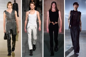 From left: Acne, Alyx, Ann Demeulemeester, and Our Legacy