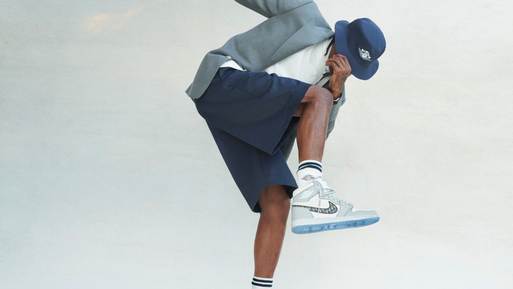 Travis Scott wearing the Air Dior collection.