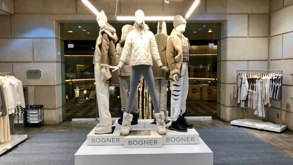 Winston works with Bogner on its in-store merchandising.