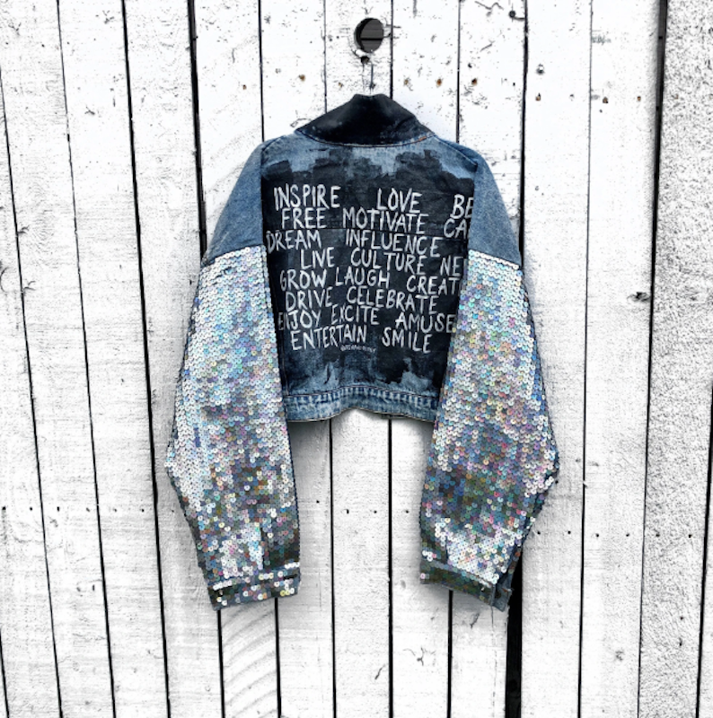 Make Blue Monday less sad (but more blue) with quirky denim featuring inspirational quotes, positive messages and bright colors.