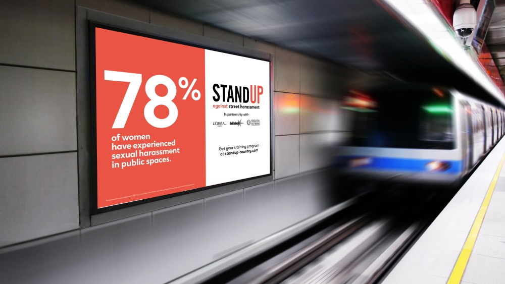 A rendering of a Stand Up poster.