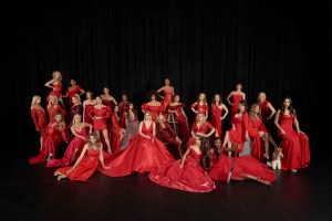 Backstage at The 16th Annual Red Dress Collection Fashion Show.