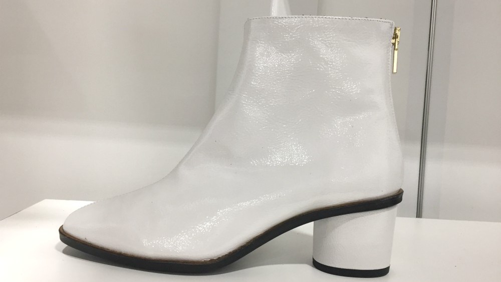 White patent leather sneaker FN Platform tradeshow