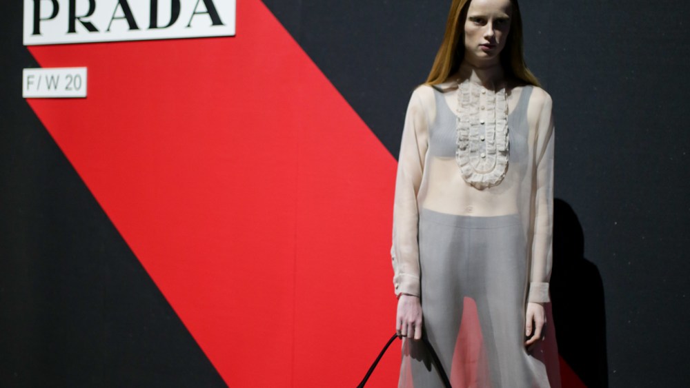 Backstage at Prada RTW Fall 2020
