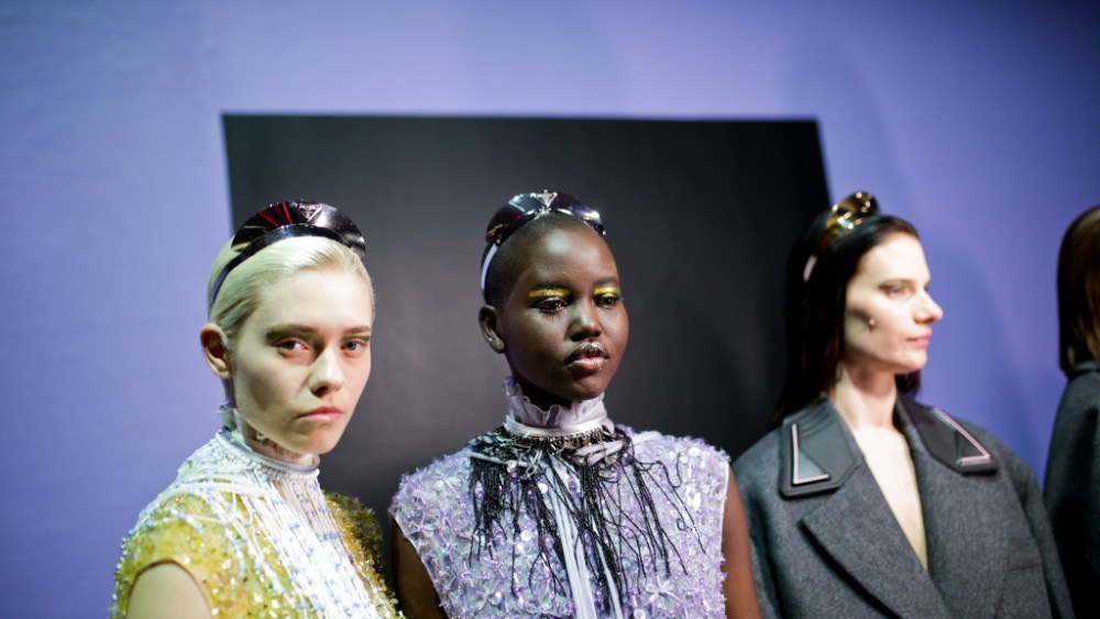 Backstage at Prada RTW Fall 2020