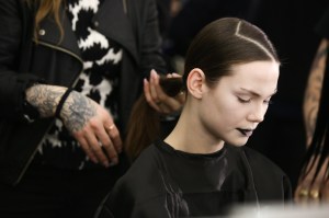 Backstage at Yohji Yamamoto RTW Fall 2020