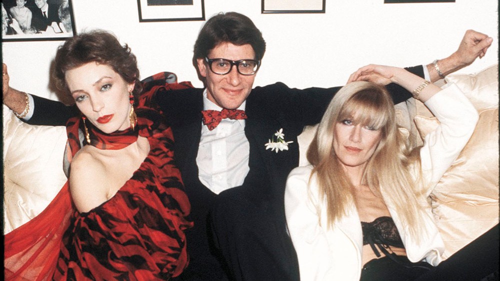 Betty Catroux, Loulou de la Falaise, and Yves Saint Laurent, 1978.