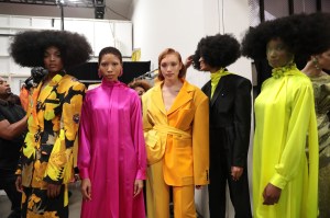 Backstage at Christopher John Rogers RTW Fall 2020