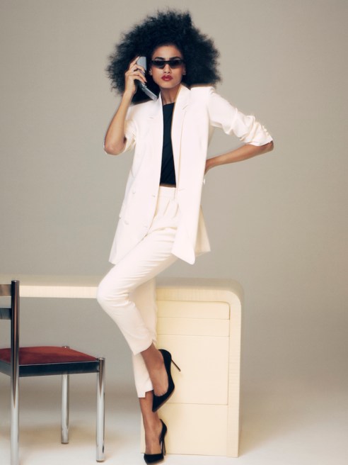 Frame Denim and model Imaan Hammam unveiled a 20-piece capsule collection spanning classic denim to power suits that empowers youth.