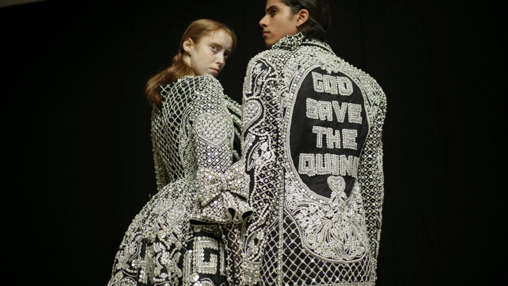 Backstage at Richard Quinn RTW Fall 2020