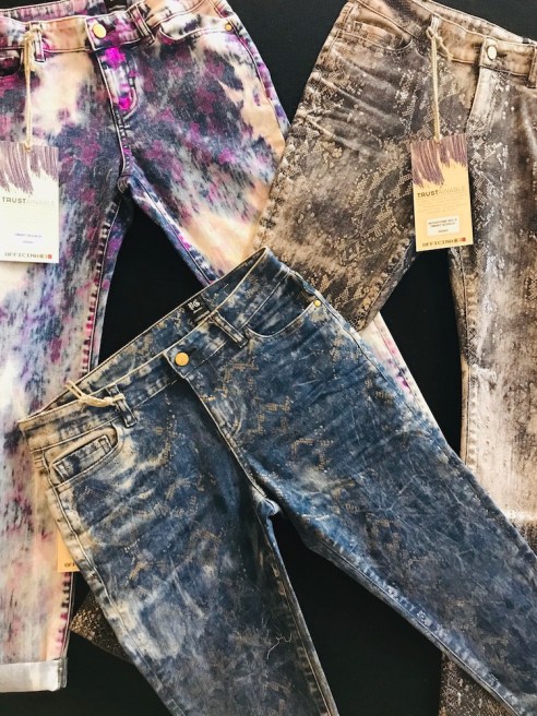 Denim suppliers use laser technology to make creative textures and dye effects displayed at Sourcing at Magic in Las Vegas.