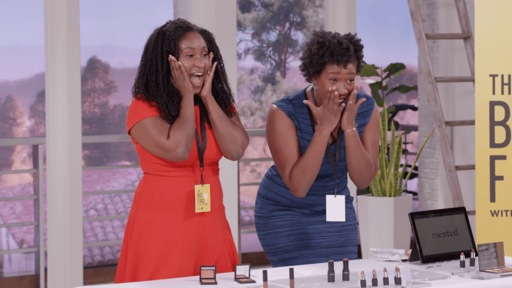 KJ Miller and Amanda Johnson, founders of Mented Cosmetics, pitching their brand during "The Big Find."