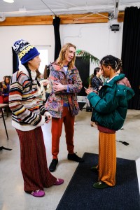 Backstage at Missoni RTW Fall 2020.