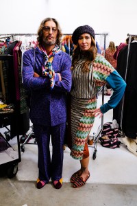 Backstage at Missoni RTW Fall 2020.