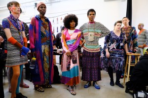 Backstage at Missoni RTW Fall 2020.