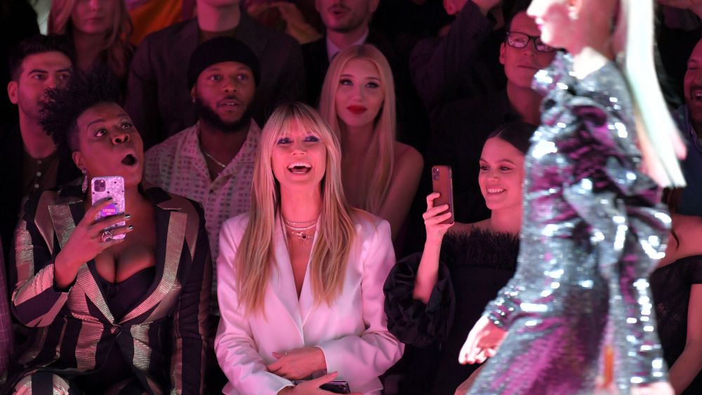 Leslie Jones, Heidi Klum, and Rachel Bilson in the front row Christian Siriano show