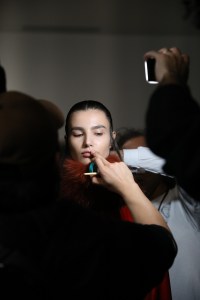 Backstage at Sally LaPointe RTW Fall 2020