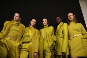 Backstage at Sally LaPointe RTW Fall 2020