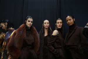 Backstage at Sally LaPointe RTW Fall 2020