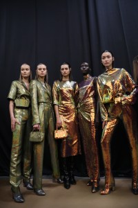 Backstage at Sally LaPointe RTW Fall 2020