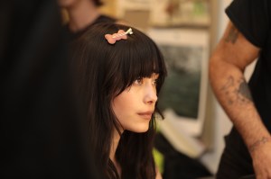 Backstage at Sandy Liang RTW Fall 2020