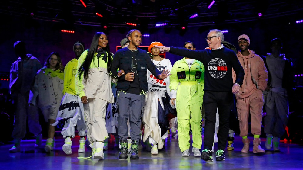Naomi Campbell, Lewis Hamilton, H.E.R and Tommy Hilfiger on the catwalkTommy Hilfiger show, Runway, Fall Winter 2020, London Fashion Week, UK - 16 Feb 2020