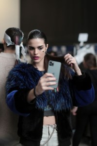 Backstage at Christian Siriano RTW Fall 2020.