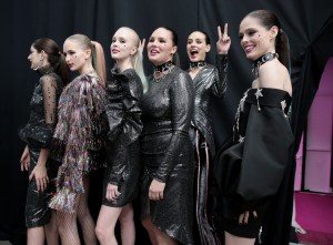 Backstage at Christian Siriano RTW Fall 2020.