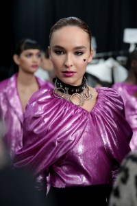 Backstage at Christian Siriano RTW Fall 2020.