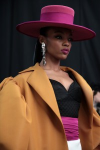 Backstage at Christian Siriano RTW Fall 2020.