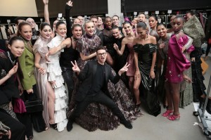Backstage at Christian Siriano RTW Fall 2020.