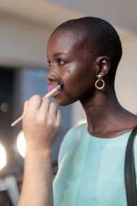 Backstage at Christian Siriano RTW Fall 2020.