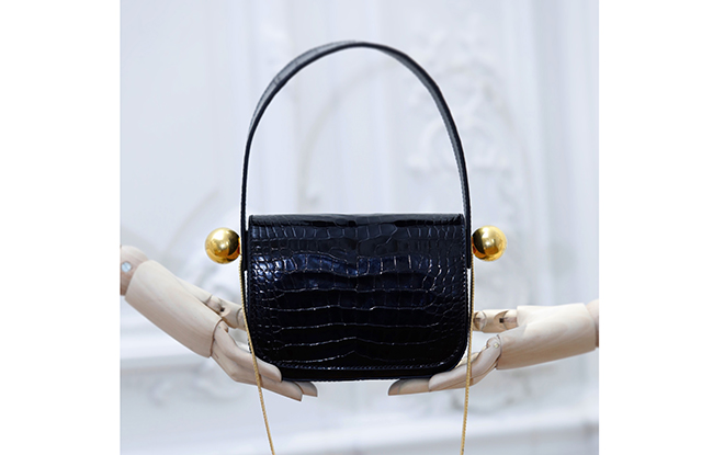 Stéphane Rolland's Pop Bag in crocodile with gold-plated details