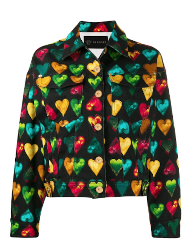 Celebrate Valentine’s Day in style with these colored and embellished denim pieces featuring bright reds, heart prints and more.