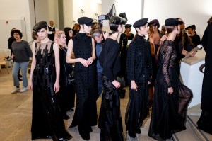 Backstage at Akris RTW Fall 2020