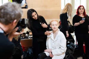 Backstage at Issey Miyake RTW Fall 2020