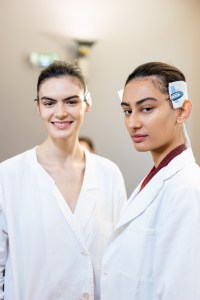 Backstage at Issey Miyake RTW Fall 2020
