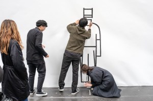 Backstage at Issey Miyake RTW Fall 2020