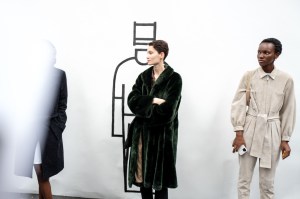 Backstage at Issey Miyake RTW Fall 2020