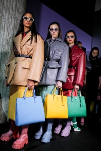 Backstage at Prada RTW Fall 2020