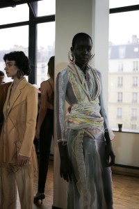 Backstage at Sacai RTW Fall 2020