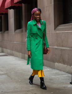 Street style at New York fashion week Fall 2020.